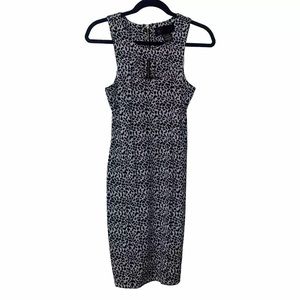 Kardashian Kollection KK Bodycon Animal Print Cocktail Dress Black & White | X S